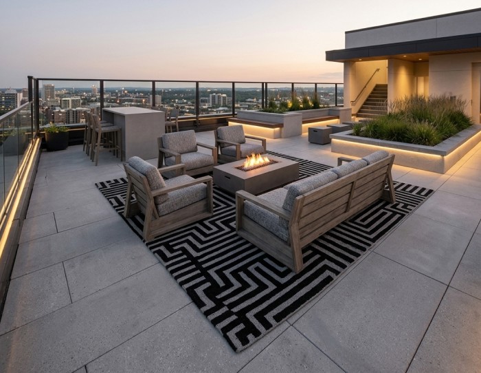 Geometric outdoor rug